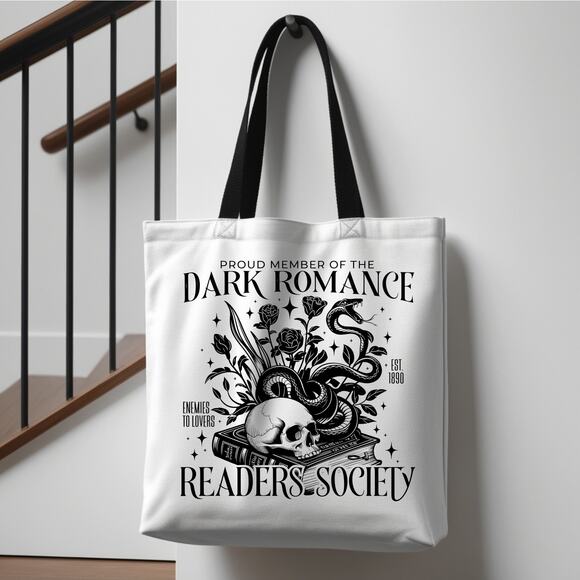 Dark Romance Readers Bibliophile Book Lovers Tote Bag - Picture 1 of 3